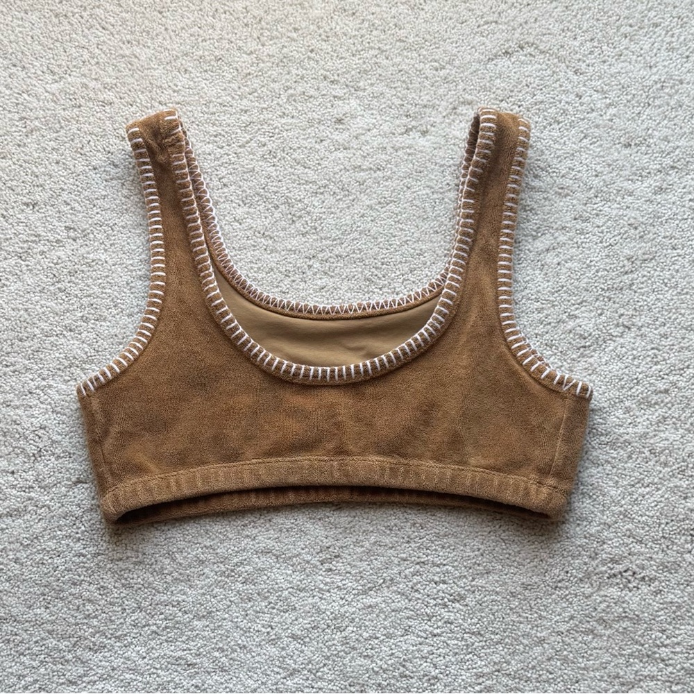 Electric & Rose Dion Vintage Terry Bra - Brown Crop Top from Anthropologie - Picture 5 of 5
